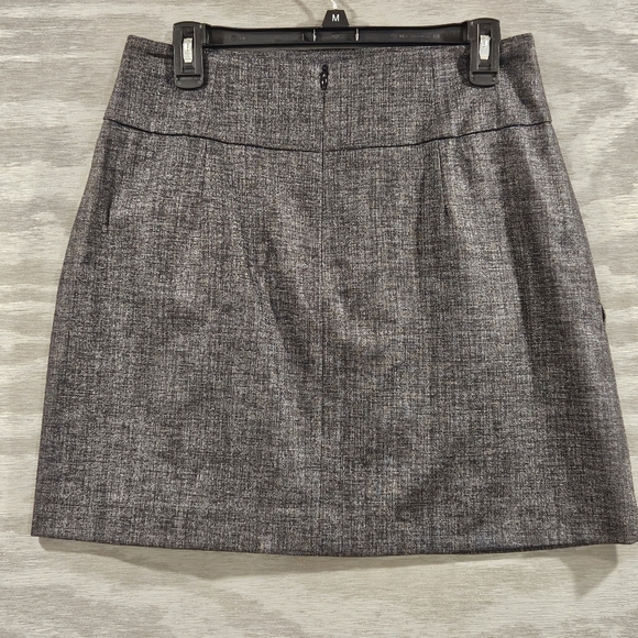 Theory SZ 12 Gray Wool Blend Pleated Schoolgirl Mini Skirt With Pockets Back Zip - Picture 2 of 9